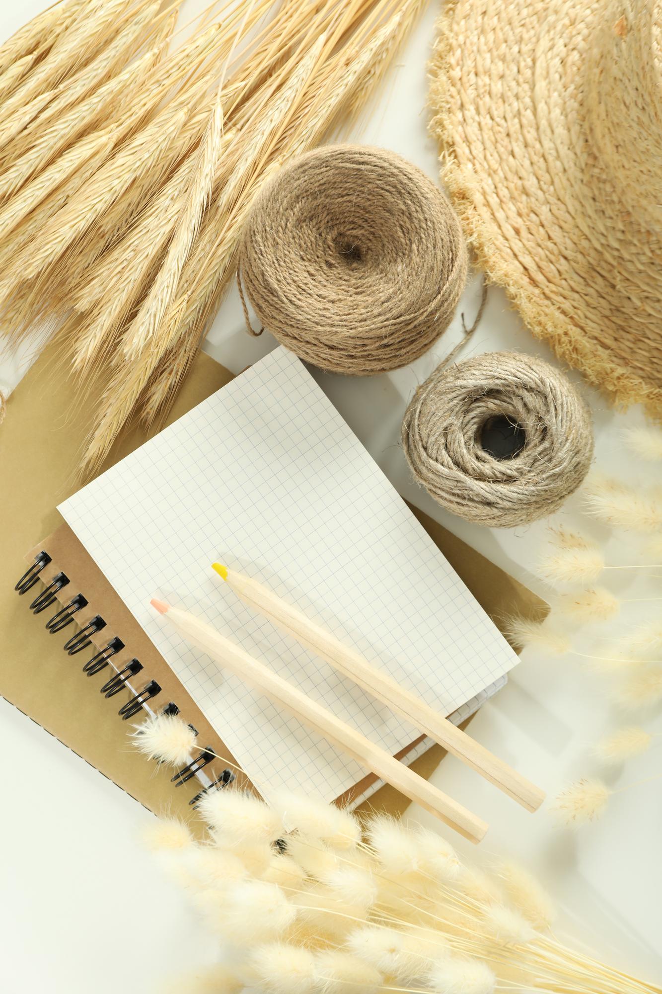 Studio corner with thread cards and hoops